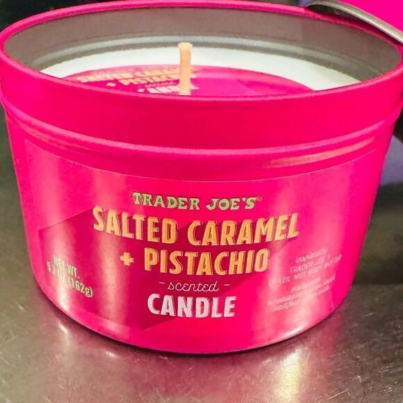 Trader Joe's Salted Caramel + Pistachio Scented Candle 5.7 oz - Picture 1 of 3